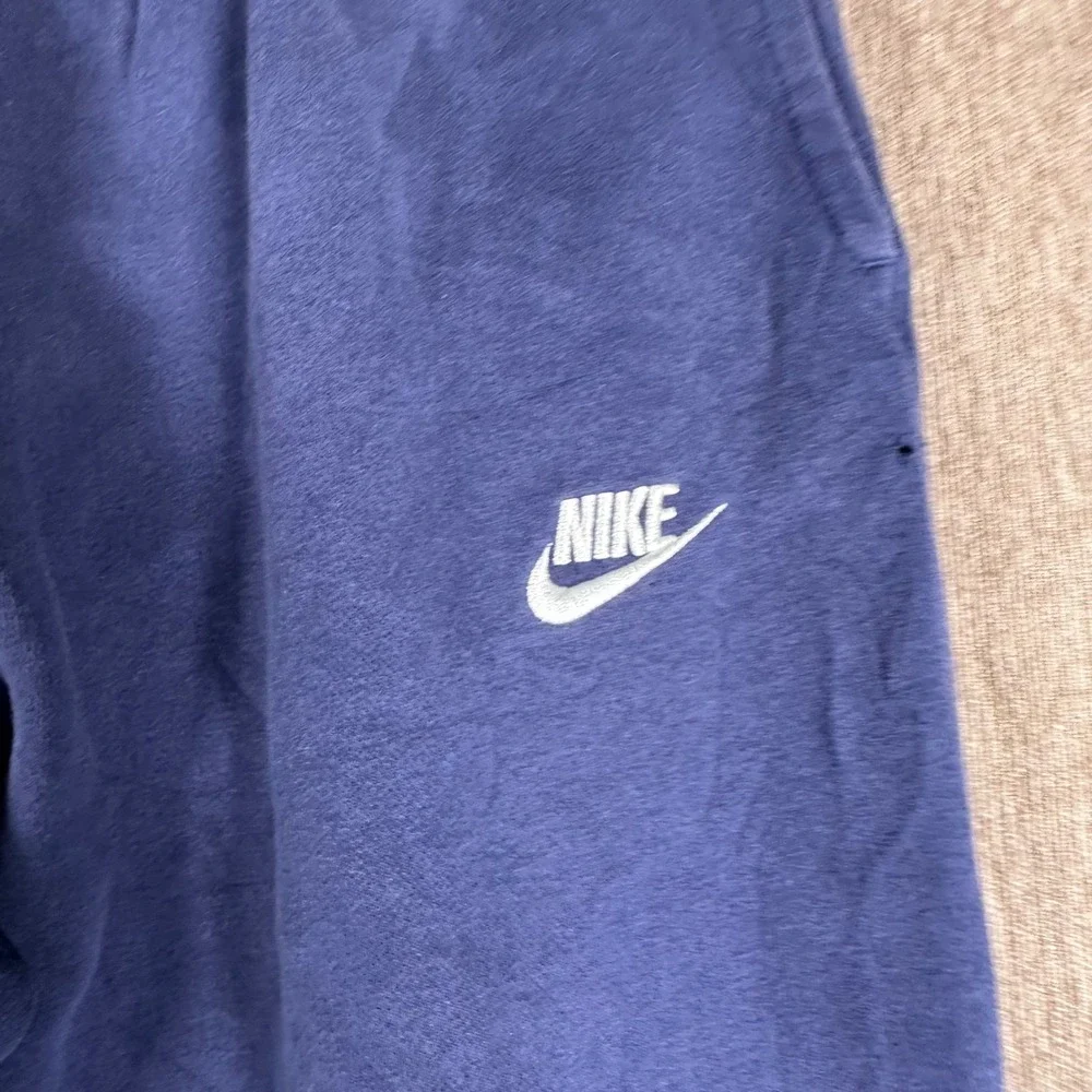 Nike Mens Club Fleece Sweatpants Navy Blue Open Hem Straight Leg Size M